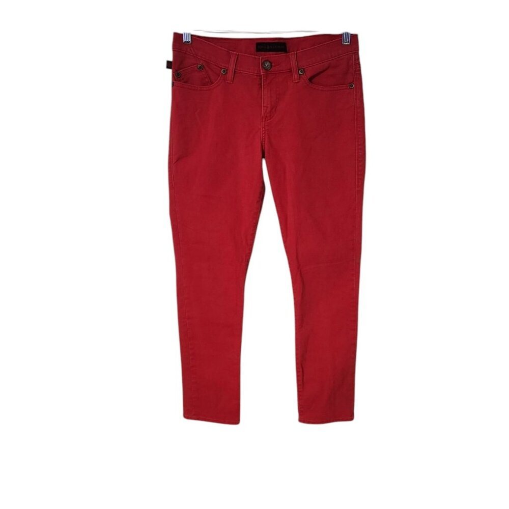 Rock & Republic Hamburg Jeans Red Denim‎ Women's Size 6 Slim Stretch EUC